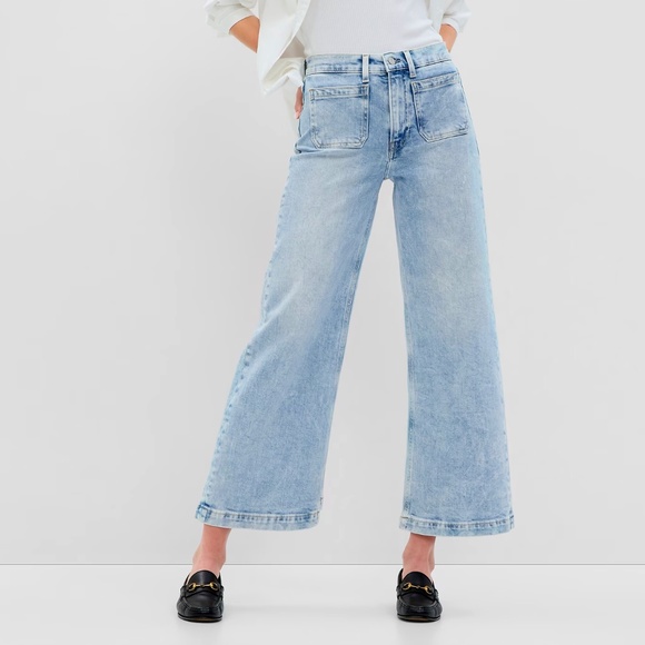 GAP  |  High Rise Stride Wide-Leg Ankle Jeans - Picture 1 of 6